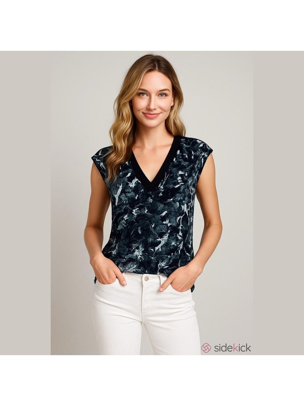 Boho abstract top Avant Garde Deep V lightweight sexy indie whimsigoth fairy S